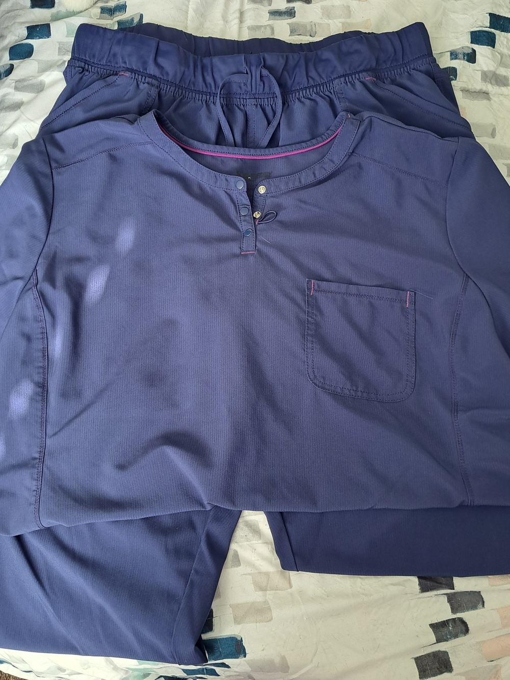 Scrubstar Navy Blue Scrub Top And Bottom Women's